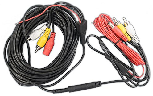 Carmedien 15 Meter Rückfahrkamera Verbindungskabel 15m trennbar mit Mini-Stecker Cinch Anschlusskabel (RCA Audio Video) mit 12V/24V Stromversorgung, Trigger