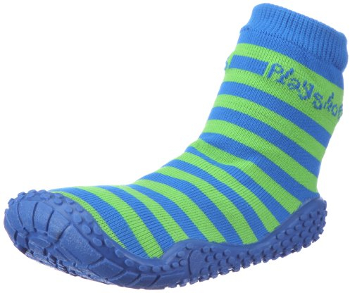 Playshoes Unisex Kinder Aquasocken Wassersportschuh Aquasocken, 174802, Grün Streifen