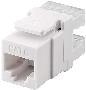 Goobay 95740 Keystone Modul RJ45 Buchse / CAT 6 Netzwerkstecker 250 MHz / UTP Ethernet Buchse 8P8C / LSA Montage für Netzwerkkabel / PC Gehäuse