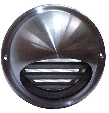 Airflow 100mm Stainless Steel 304/2B Wall Cowl Vent with Louvres & Fly Screen – Weather-Resistant Air Vent Cover for Intake & Exhaust – Includes Sealant, Screws & Drip Diverter