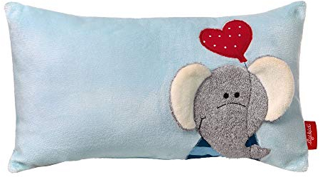 SIGIKID 40994 Kuschelkissen, Polyester, Lolo Lombardo Mädchen und Jungen Babyspielzeug empfohlen ab Geburt blau, 20 x 8 x 35