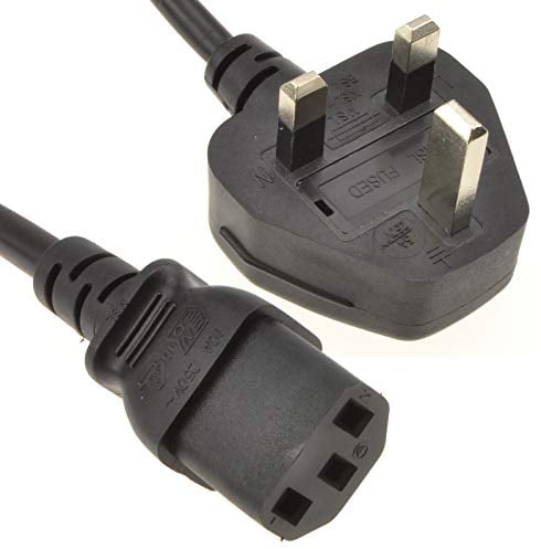 kenable Power Cord UK Plug to IEC Cable PC Mains Lead C13 2m [2 metres]