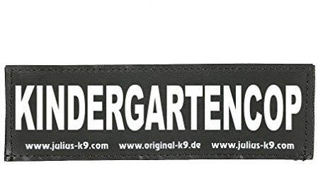 Julius-K9 Interchangeable Hook & Loop Patches, 1 pair, KINDERGARTENCOP, Size: Small, Black
