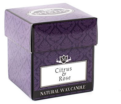 Mystix London | 5 x Citrus & Rose - Scented Candle Small 8cl | Best Aroma for Home, Kitchen, Living Room and Bathroom | Perfect as a Gift | Reusable Glass Jar