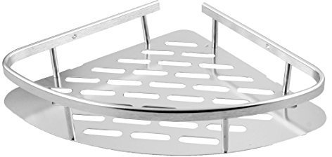 N/A Badezimmer-Regal, dreieckig, für Dusche, Caddy, Aufbewahrungskorb, Kleiderbügel, Ecke, Regal, silberfarben