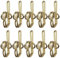 Kuou 100 Pieces Metal Curtain Hooks, Brass Drapery Hooks, Metal Curtain Header Tape (Gold)