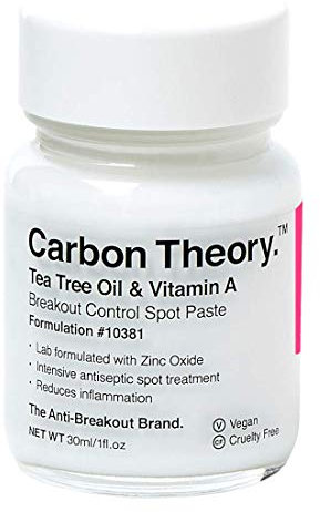 Carbon Theory | Tea Tree Oil & Vitamin A Breakout Control Antiseptic Spot Paste | Direct Treatment | 50 Applications | Natural, Vegan And Cruelty Free | 30ml