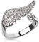 Paula & Fritz® Ring Damen Verstellbar Engelsflügel Zirkonia Klar 925 Silber Überzug 316L Chirurgenstahl Zehenring Mittelring Offen Einstellbarer-Ring