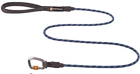 RUFFWEAR Knot-a-Leash, reflektierende Hundeleine aus Seil mit Karabinerhaken, Länge: 1,5 m, Stärke: 7 mm, Blue Moon