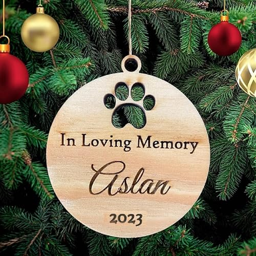 Personalisierte In liebevoller Erinnerung Hund mit Namen Weihnachtsbaumschmuck Hund Weihnachtsdeko Ornament Weihnachtsdeko aus Holz Weihnachtsbaum Ornament Holz mit Hundnnamen
