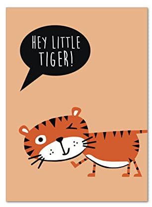 Poster, Fineart, Bild, Wanddeko, Kinderzimmer, DekoKleiner Tiger (310-g-Photopapier, 2. A3 29,7 x 42,0 cm)
