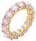 PAMTIER Elegante Anello d'Amore Donne Ragazza Cubic Zirconia FEDI Nuziali con Anelli Impilabili Eterni a Taglio Rotondo da 5mm Rosa Placcato Oro Größe 22