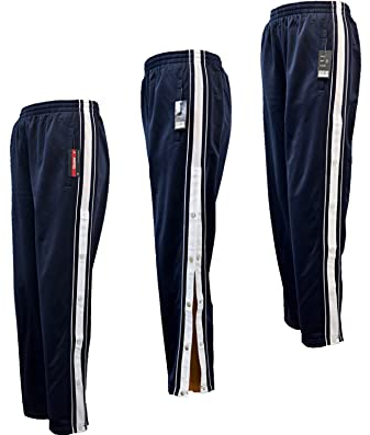 Herren Trainingshose, Reha Hose mit Durchgehende Seite Offen (Qc2) (Schwarz, L)