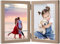 Czemo Holz Bilderrahmen für 2 Fotos faltbar Bilderrahmen Collage,Doppelt Collage Fotorahmen Portraitrahmen Rahmen Frame für den Schreibtisch oder Familie Hochzeit Geschenke(Hellbraun,2x10x15cm)