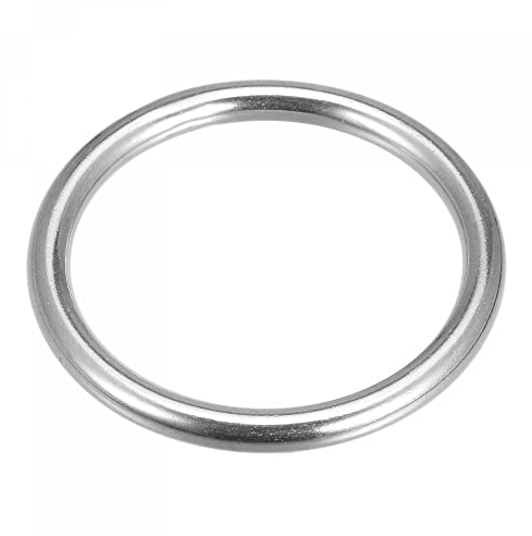 sourcing map 316 Inoxidable Acero Redondo Anillo Soldado Junta Tórica 50mm(1.97) ID 6mm Grosor