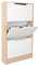 duehome | Zapatero 3 Puertas, Zapatero Estrecho, Modelo Kamik, Acabado en Color Nordico y Blanco, Medidas: 107,5 cm (Alto) x 60 cm (Ancho) x 17 cm (Fondo)