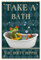 CREATCABIN Metall-Blechschild Mit Lustigem Frosch Take A Bath You Dirty Hippie-Schild, Vintage-Retro-Poster, Wanddekoration Für Zuhause, Küche, Bar, Zimmer, Garage, 12 x 8,(5) cm