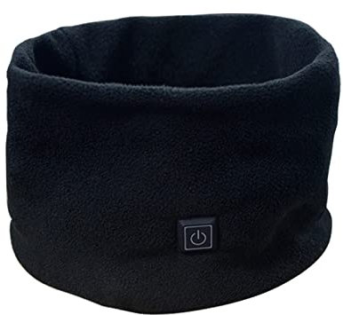 COVESY Beheizter Schal, wiederaufladbar, Unisex Solid Schal,3 Speed Heizung Schal Nackenbezug Schal Kopf Schals für Frauen (schwarz, One Size)
