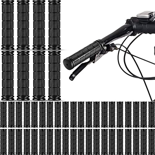 48 Stück Fahrradgriffe für Kinder, rutschfest, Gummi, schwarz, Ersatz-Fahrradgriffe für Mädchen, Jungen, Dreirad, Rollstuhl, Mountainbike, BMX, MTB (Streifen-Stil)