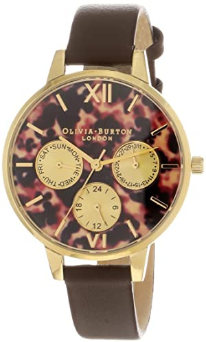 Olivia Burton Qtz Tortoiseshell Multi-Function Women's Watch, Brown, Strap