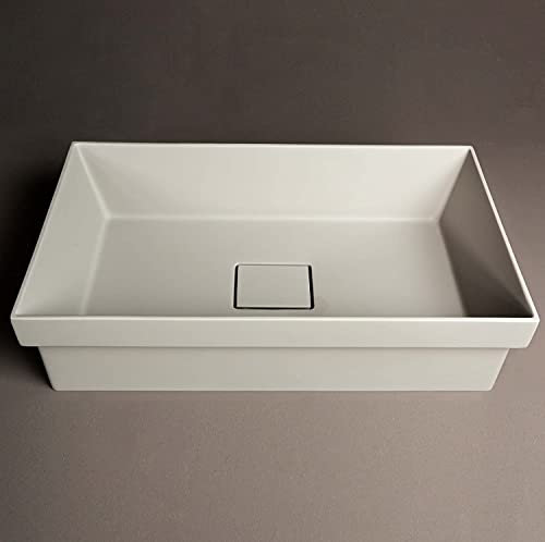 Lavabo semincasso Stella in Solidgel Made in Italy Opaco (Cemento Opaco)