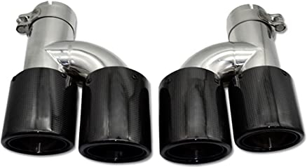 Auspuffblende 1 Paar Autoauspuffspitze Für BMW F10 535i 520i 525i 530i 640i Auspuffrohr Doppelspitze Kohlefaser Schalldämpfer Spitze Düse Endrohr (Farbe : Kohlefaser)