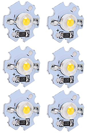 Dioche Chip LED Chip LED de Aluminio 25 Piezas 0,5 W 5 V Lámpara LED de Alta Potencia Chip de Fuente de luz con Placa de Aluminio (Blanco cálido)