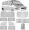 Cubierta Pantalla Ventana Delantera Reemplazo para VW T4 LWB, 8 Piezas Juego de Protector de Parabrisas, Juego de Ventana dePersiana Térmica Interior con Bolsa Almacenamiento, 100% Oclusión
