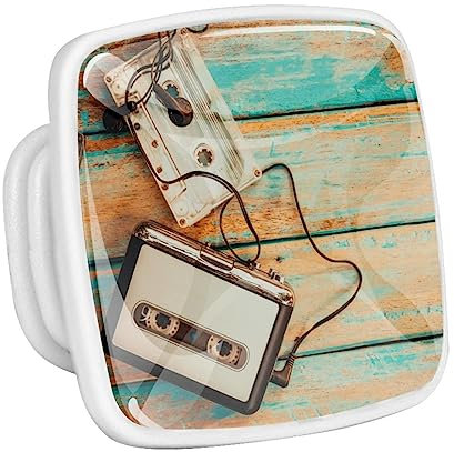 suojapuku Manopole per cassetti luminescenti Confezione da 4 manopole fluorescenti per cucina,Nastro di legno radio d'epoca,Maniglie Per Comò In Cristallo
