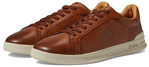 Polo Ralph Lauren Mens Heritage Court Ii Leather Sneaker, Brown, 10.5 US