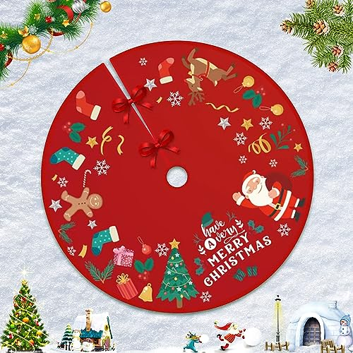 RUNMKUO Gonna per Albero di Natale,36 inches / 90 cm Decorazioni Natalizie, Tappeto Albero di Natale Gonna Base Tappetino Copertura per Decorazione Capodanno Casa Festa Forniture