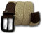 KARMA.DIEM Stretchgürtel Unisex Stoffgürtel Elastisch Flechtgürtel - Geflochtener und Elastischer Dehnbarer Gürtel für Damen und Herren (Medium, Hellbraun)