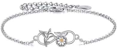 YFN Hummingbird Armband für Frauen Sterling Silber Infinity Daisy Armband irischen Schmuck Geschenke für Mädchen Mutter(Kolibri)