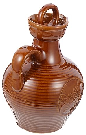 BESTonZON Cerámica Para Vino Jarra De Barro Resistente Tetera Sellada Anti-fugas Accesorio Para Cocina y Restaurante Diseño Vintage Tridimensional