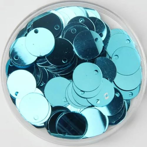 Neue flache, runde, lose Pailletten aus PVC, Pailletten, Nähen, Basteln, DIY-Zubehör für Kleidungsstücke, Hellblau, 8 mm, 10 g, 400 Stück