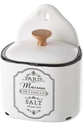 Salero Paris de Stoneware Negra Blancos Vintage para Cocina France (Salero)