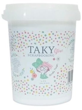 Taky Glue 1 Litro Amelie Prager para Scrapbooking 1L Cola de Alta aherencia y concentración para papel, madera, metal, cerámica, tejido y plásticos.