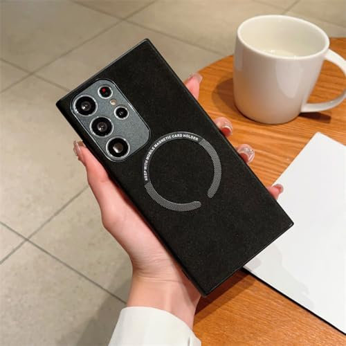 Magnetische kabellose Ladehülle für Samsung Galaxy S23 S22 S21 S20 FE S10 S9 Plus Note 10 20 Ultra A32 A52 5G, Schwarz, für Samsung S20Ultra