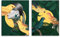 STYLER Leinwandbilder Set Valeria 2x 32x42 cm (AUFHÄNGFERTIG) - Frau und Papageien in kräftigen Farben - Wohnzimmer- und Schlafzimmerdekoration - Hochformat