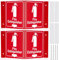 Soaoo 2 Sets 3D Fire Extinguisher Projecting Sign Acrylic Angle Rigid Arrow Down Fire Extinguisher Sign with Pre Drilled Mounting Hole, Screw with Washer Double Sided Tape for Indoor Outdoor Wall