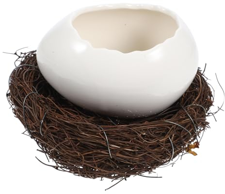 ABOOFAN Tableware Egg Dessert Bowl Noodle Bowl Dinosaur Egg Shape Bowl Eggshell Vase Eggshell Shaped Bowl Dinner Plates Porcelain Food Bowls Small Snack Bowls Oatmeal Dish Ceramics White