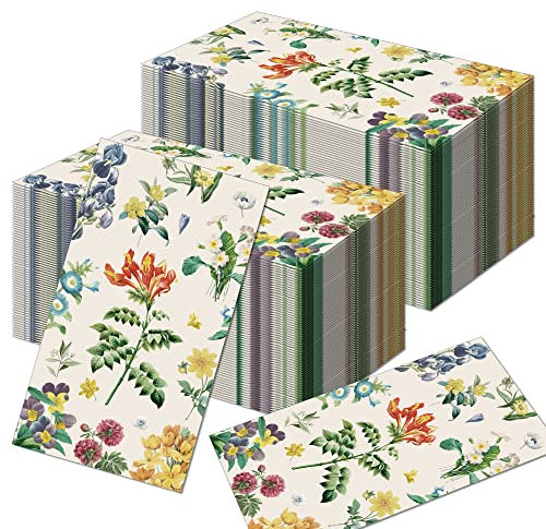 100 Servietten Blumen Papier Servietten Vintage Einweg Abendessen Servietten, Party Geburtstag Hochzeit Küche Tischdeko 40x33cm