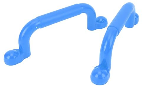 Alomejor 9.4x2.8in Playground Handles Metal PE Safety Hand Grips Kids Climbing Gym Bars with 800LBS Capacity for Climbing Frame Indoor (Blue)