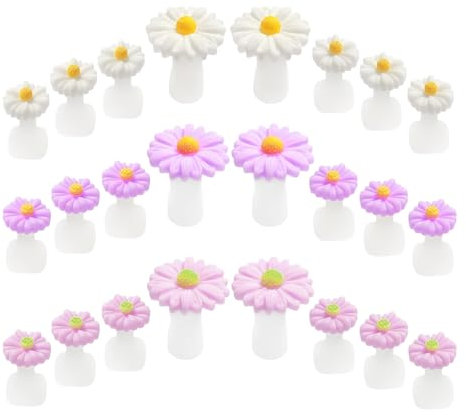 Bettinay 24 PCS Silicone Toe Separator for Nail Polish, 3 Colours Flower Toe Separators for Nail Varnish Pedicure