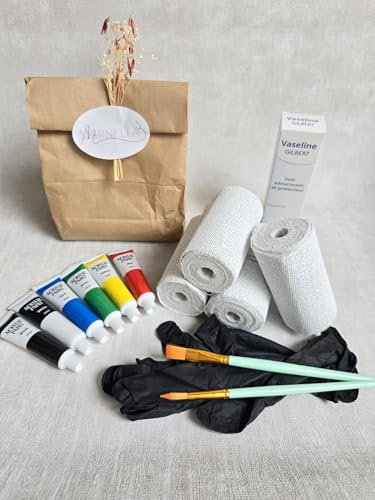 Marnella, Made in France- Kit de moulage ventre femme enceinte avec peintures, gants & pinceaux, facile à utiliser. Souvenir de grossesse, bébé