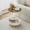 Mesa Auxiliar Forma C Cristal C,Mesa Auxiliar Con Ruedas,Mesa Auxiliar Redonda,Mesas Auxiliares Para Salon,Mesa Auxiliar Salon,Bedside Table,Mesa Pequeña Salon,Bandeja Para Mesita De Noche,(Brown/whit
