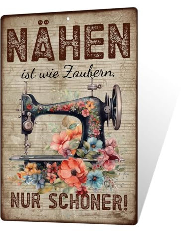 Putuo Decor Vintage Metall Nähen Schild – Retro Wanddeko für Nähzimmer, Schneideratelier, Nähwerkstatt, Geschenk für Nähliebhaberinnen