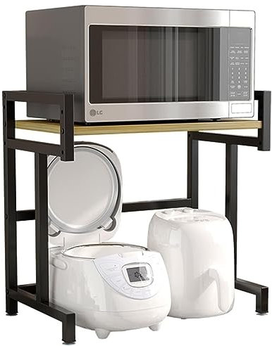 TLLCHYL Kitchen Microwave Stand with Storage Shelf for Rice Cooker Spice Rack and Printer Desktop nizer for Home 50 * 36 * 60cm Black Stand