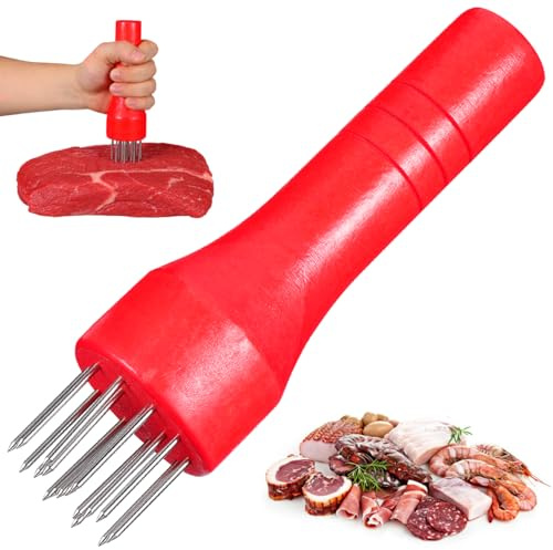 Ciieeo Meat Tenderizer Mallet with Needle Blades for Beef Pork Chicken - Ergonomic Handle Kitchen Tool for Softening Meat Fibers - 6.69 Inch Food Gadget