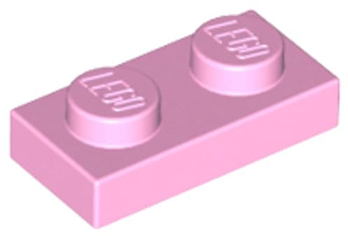 LEGO Plate 1 x 2, Part 3023, Building Brick Component (Bright Pink, 10, Bricks)
